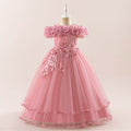 Cute Off Shoulder Tulle Princess Maxi Dress for Girls