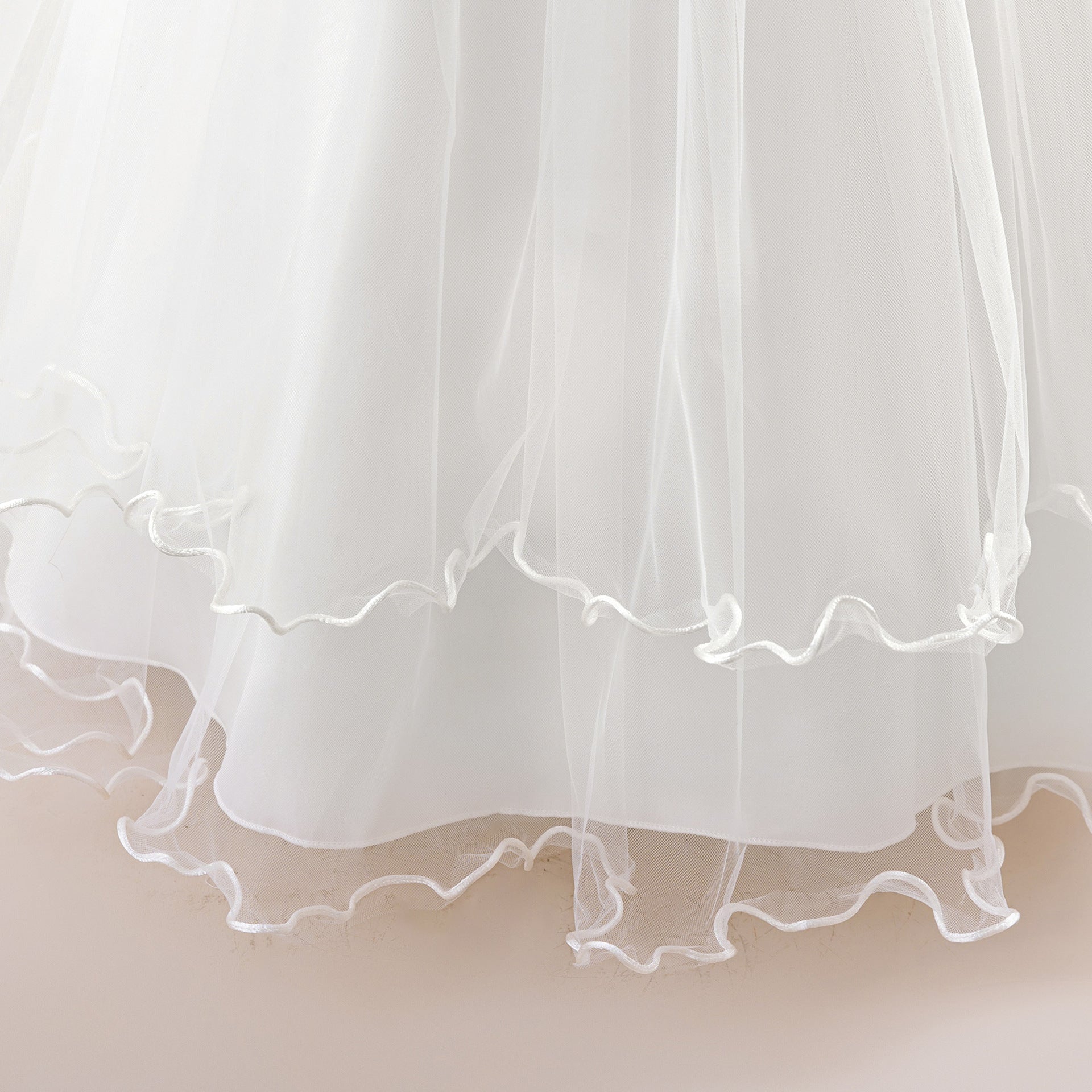 Off Shoulder A-line Tulle Princess Dress for Girls | Maxi Flower Girl Gown