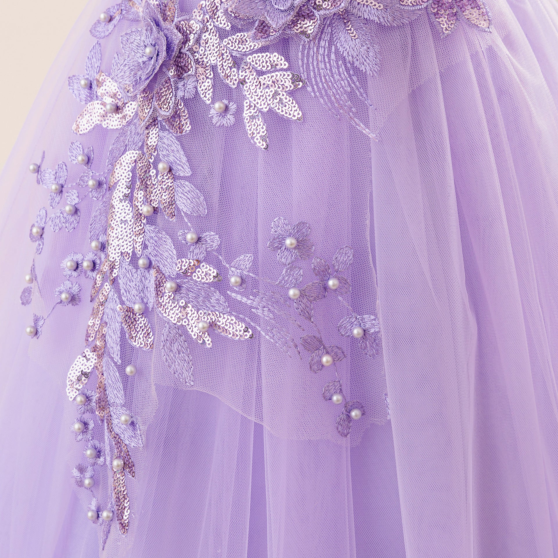 Off Shoulder A-line Tulle Princess Dress for Girls | Maxi Flower Girl Gown