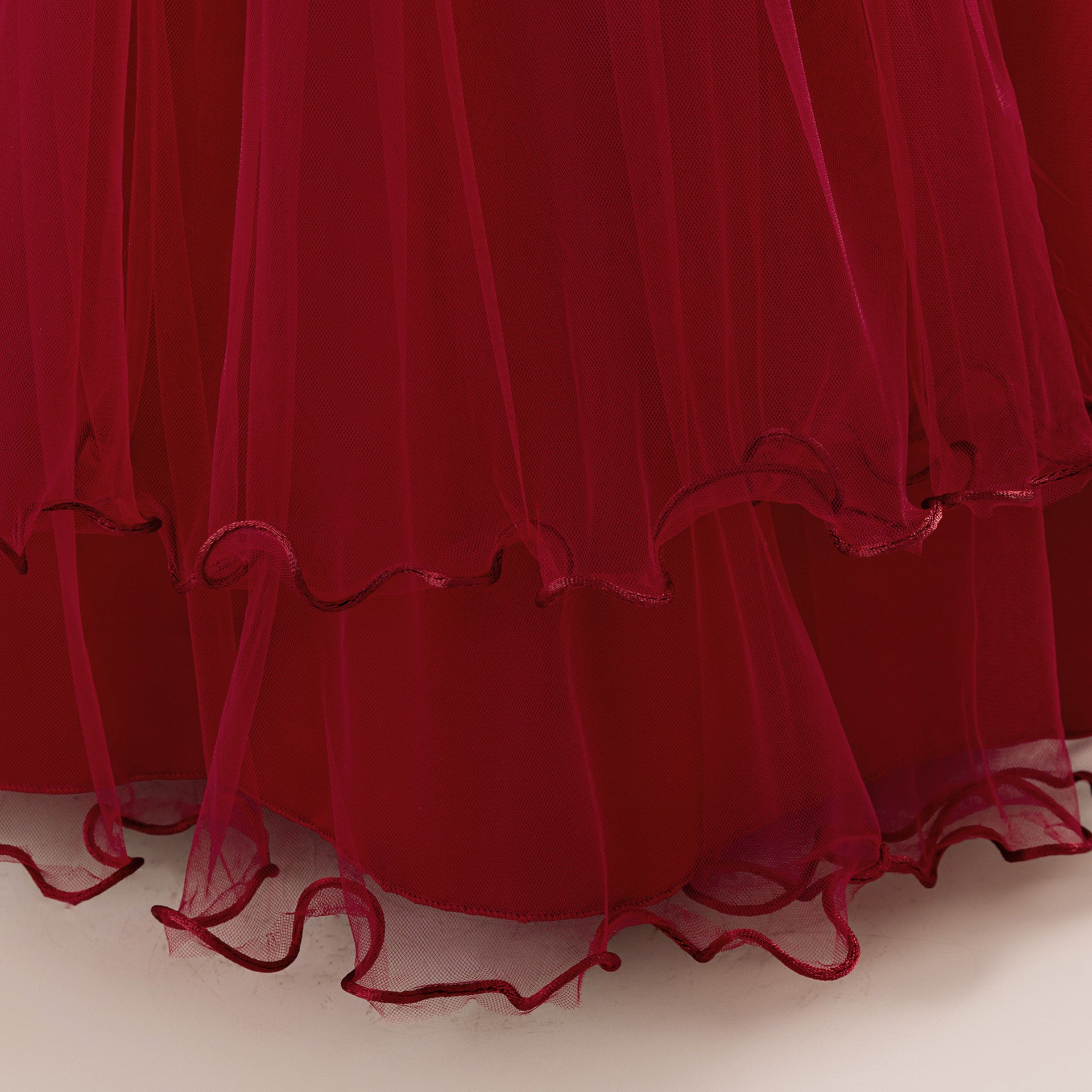 Off Shoulder A-line Tulle Princess Dress for Girls | Maxi Flower Girl Gown