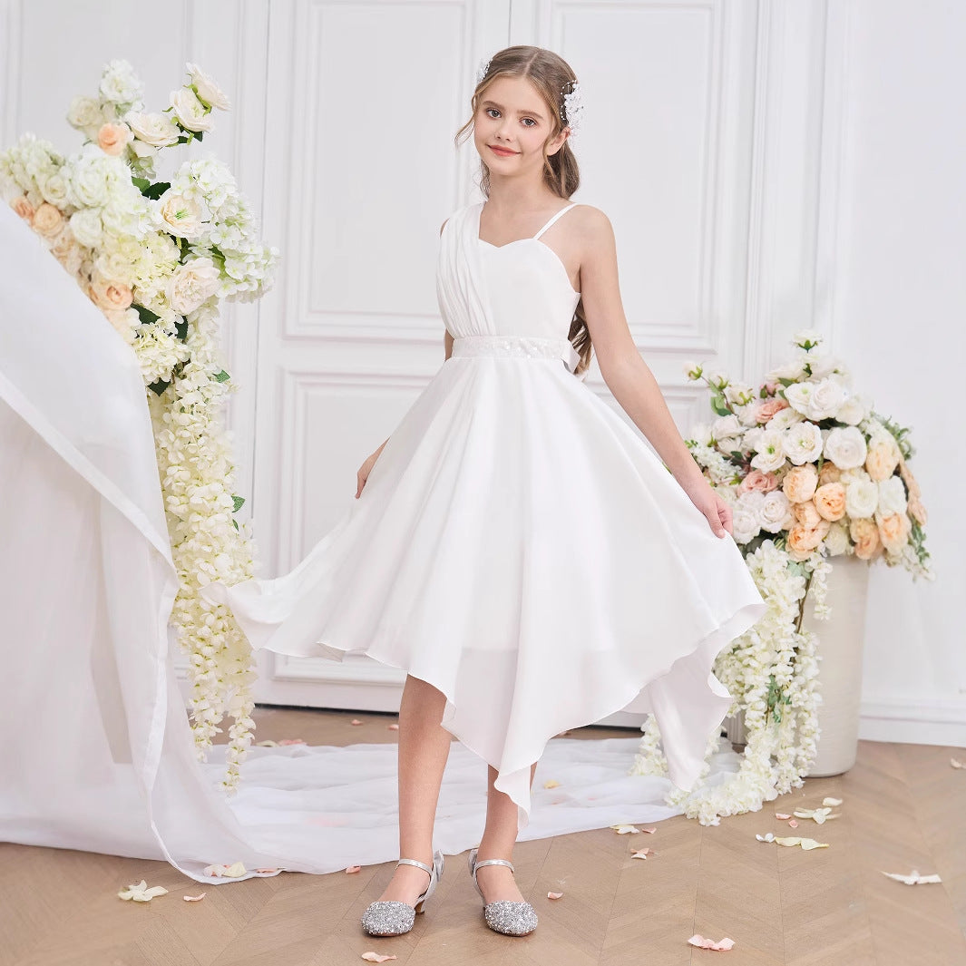 Cute White Off-Shoulder Princess Dress for Girls – Party, Wedding & Formal Wear