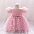 Cute Pink Bowknot Embroidered Princess Dress for Girls