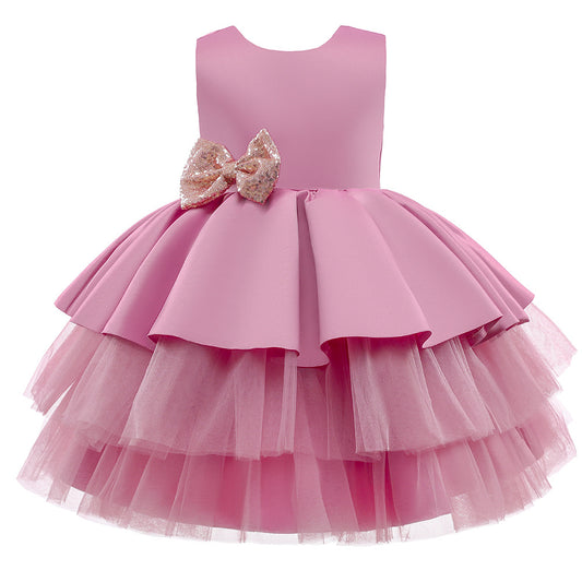 Cute Puffy Ball Gown Dress with Bowknot for Girls | Party & Flower Girl Dress