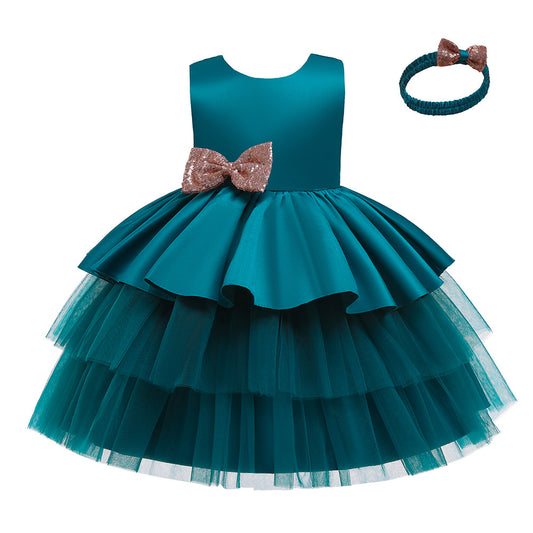 Cute Puffy Ball Gown Dress with Bowknot for Girls | Party & Flower Girl Dress