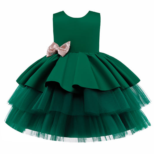 Cute Puffy Ball Gown Dress with Bowknot for Girls | Party & Flower Girl Dress