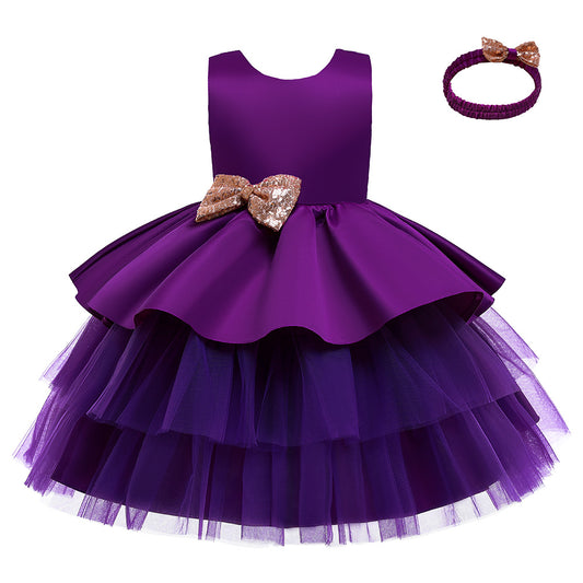 Cute Puffy Ball Gown Dress with Bowknot for Girls | Party & Flower Girl Dress