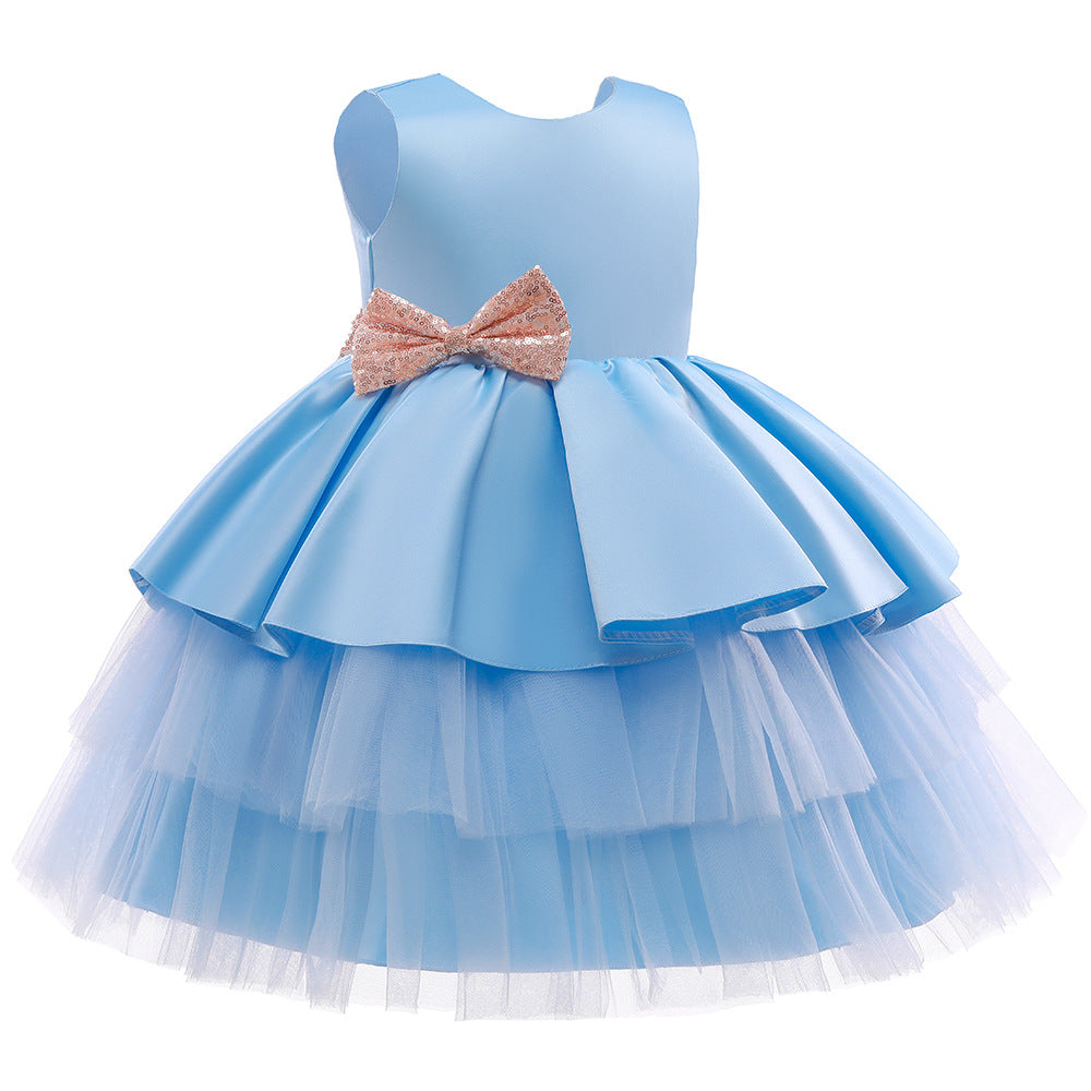 Cute Puffy Ball Gown Dress with Bowknot for Girls | Party & Flower Girl Dress