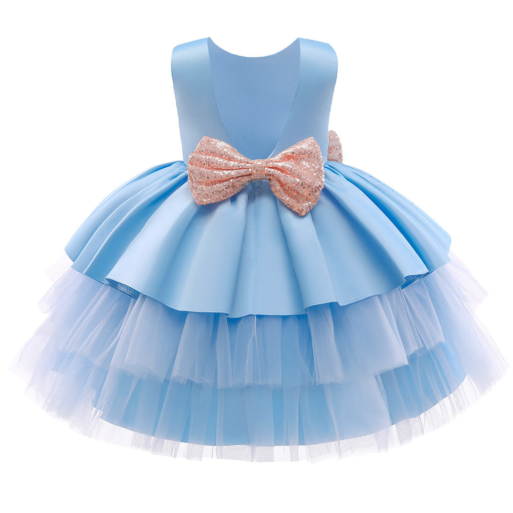 Cute Puffy Ball Gown Dress with Bowknot for Girls | Party & Flower Girl Dress