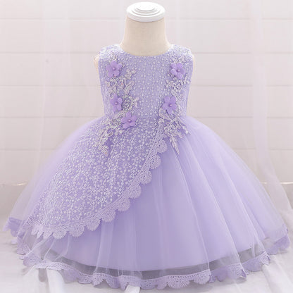 Frocklet Puffy Princess Ball Gown Dress for Baby Girls – Lace & Tulle Party Wear 1