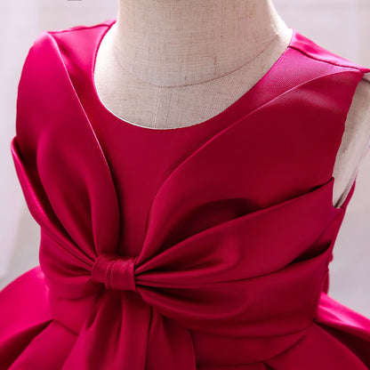 Frocklet Adorable Puffy Satin Ball Gown for Baby Girls – Ruffle Frill Tea Length Party Dress 23
