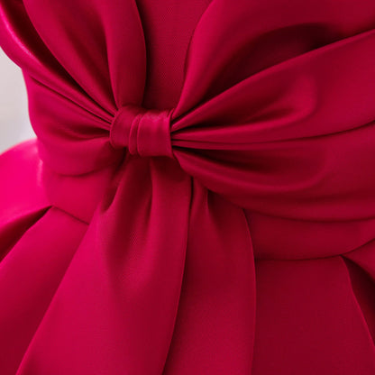 Frocklet Adorable Puffy Satin Ball Gown for Baby Girls – Ruffle Frill Tea Length Party Dress 24