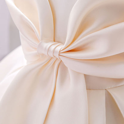 Frocklet Adorable Puffy Satin Ball Gown for Baby Girls – Ruffle Frill Tea Length Party Dress 5
