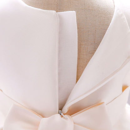Frocklet Adorable Puffy Satin Ball Gown for Baby Girls – Ruffle Frill Tea Length Party Dress 6