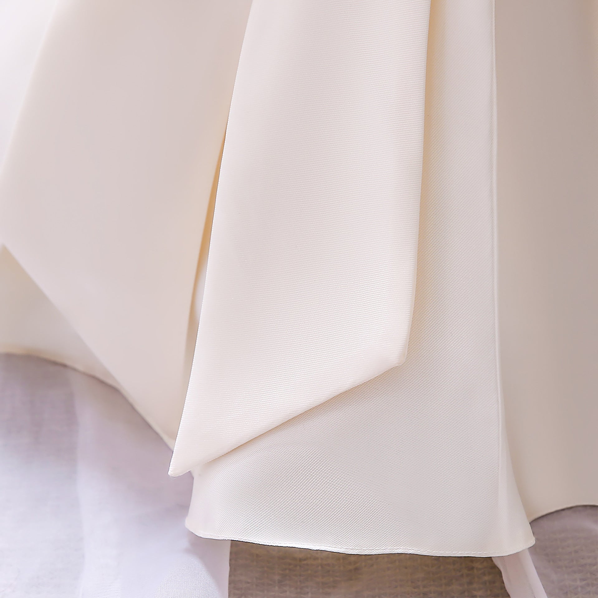 Adorable Puffy Satin Ball Gown for Baby Girls – Ruffle Frill Tea Length Party Dress