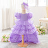 Cute Puffy Flower Girl Dress with Tiered Skirt and Bow