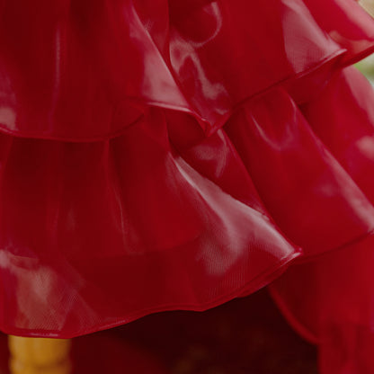 Frocklet Cute Puffy Ball Gown Flower Girl Dress for Toddlers | Tiered High-Low Princess Birthday Party Skirt 20