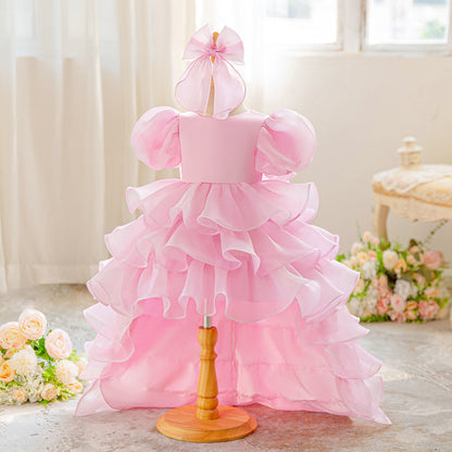 Frocklet Cute Puffy Ball Gown Flower Girl Dress for Toddlers | Tiered High-Low Princess Birthday Party Skirt 22