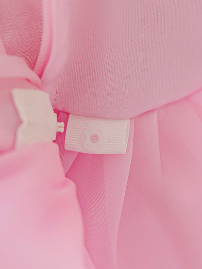 Frocklet Cute Puffy Ball Gown Flower Girl Dress for Toddlers | Tiered High-Low Princess Birthday Party Skirt 28
