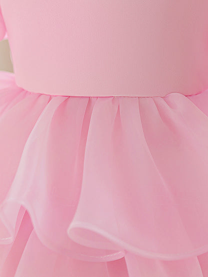 Frocklet Cute Puffy Ball Gown Flower Girl Dress for Toddlers | Tiered High-Low Princess Birthday Party Skirt 32