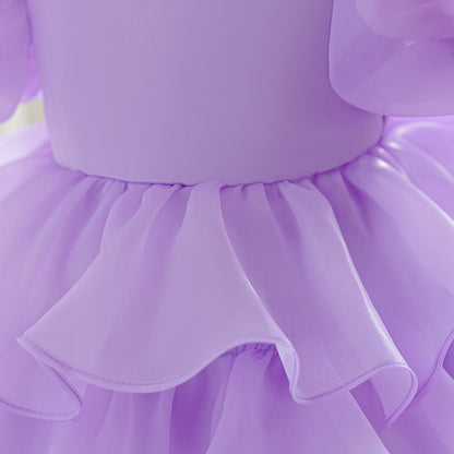 Frocklet Cute Puffy Ball Gown Flower Girl Dress for Toddlers | Tiered High-Low Princess Birthday Party Skirt 8