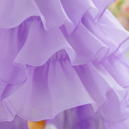 Frocklet Cute Puffy Ball Gown Flower Girl Dress for Toddlers | Tiered High-Low Princess Birthday Party Skirt 9