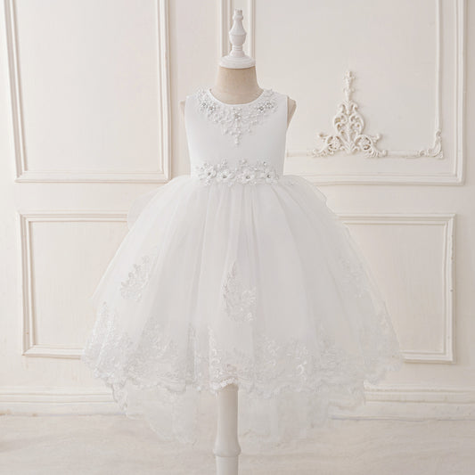 Frocklet Puffy High-Low Tulle Princess Dress for Girls with Lace and Bow – Party, Wedding & Formal 17