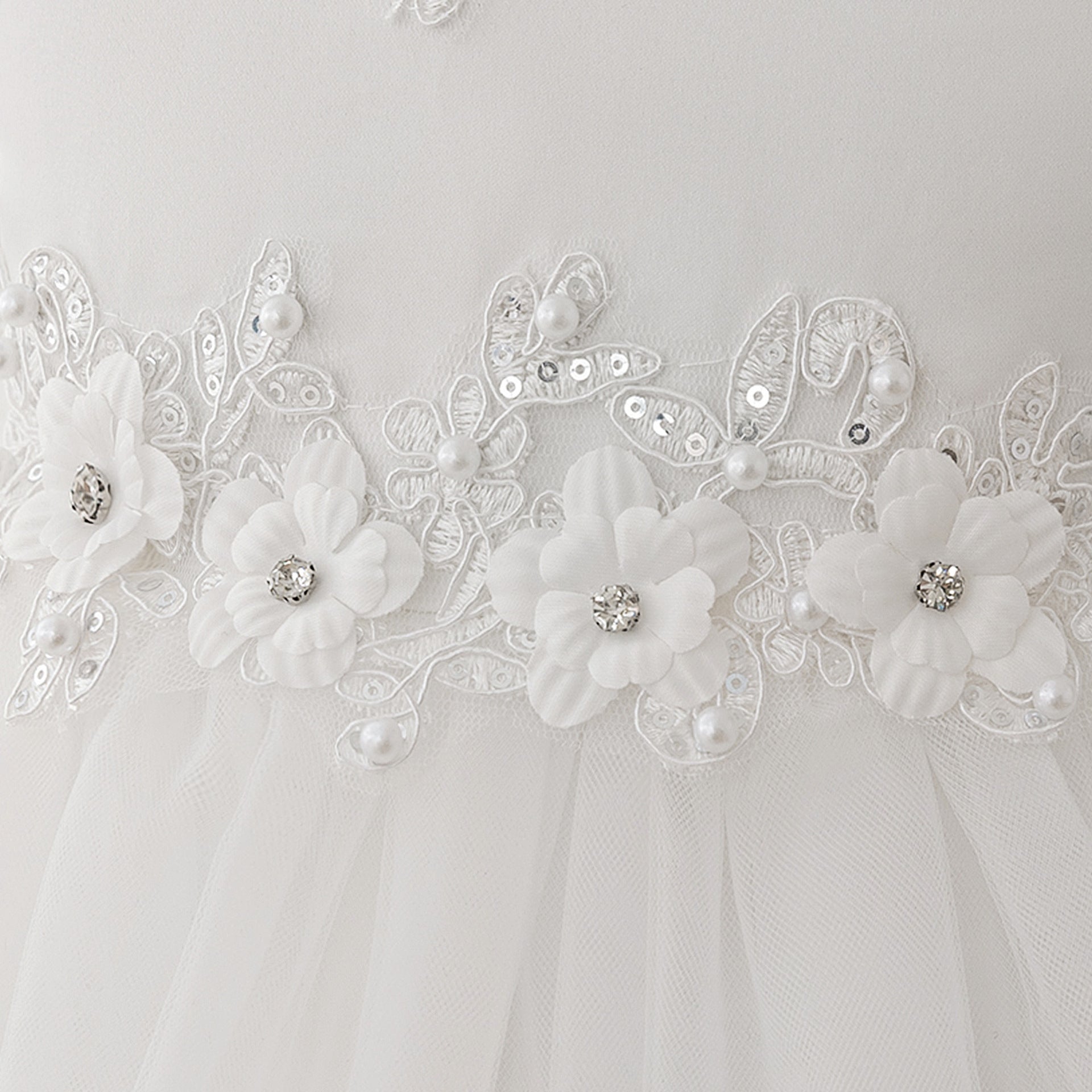 Puffy High-Low Tulle Princess Dress for Girls with Lace and Bow – Party, Wedding & Formal