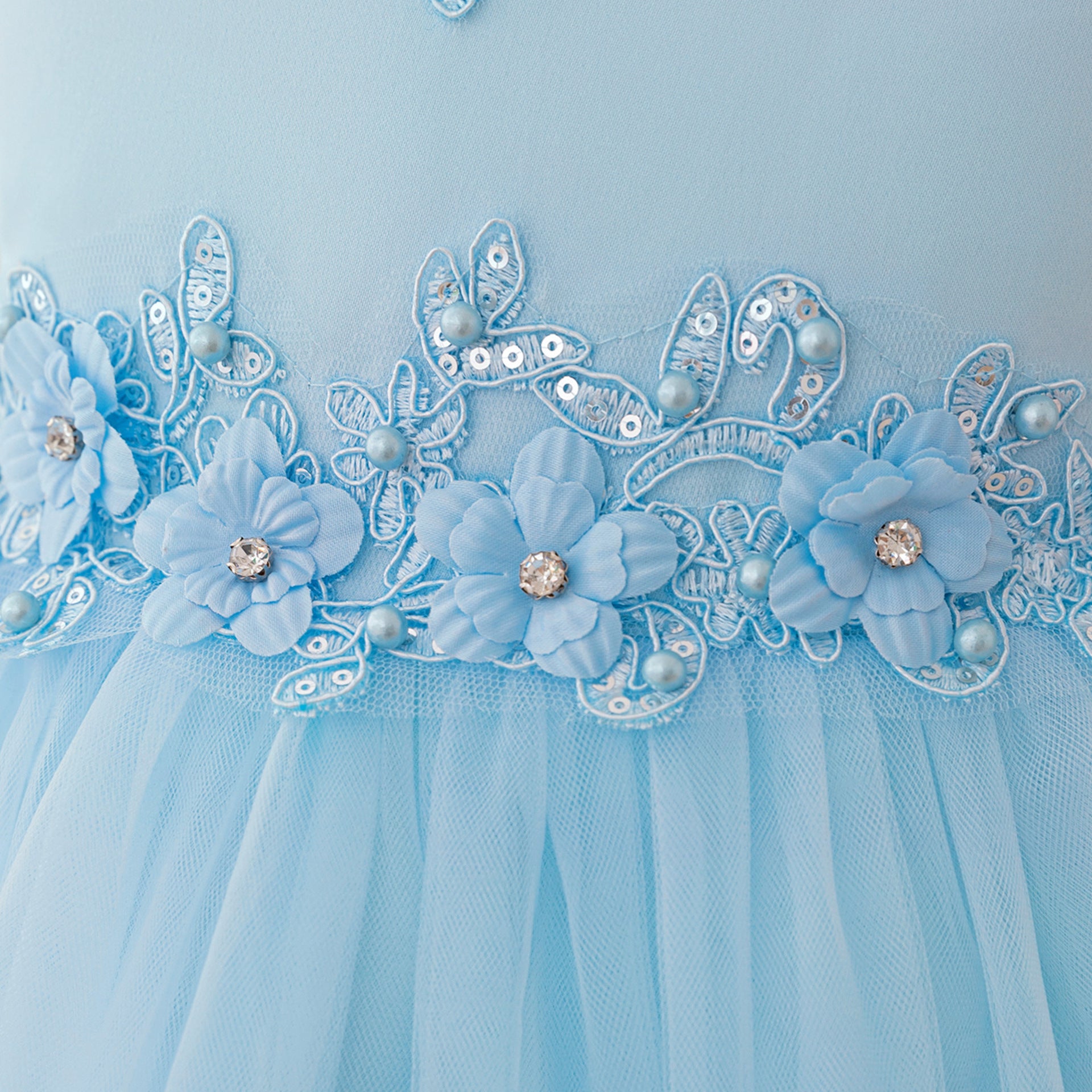 Puffy High-Low Tulle Princess Dress for Girls with Lace and Bow – Party, Wedding & Formal