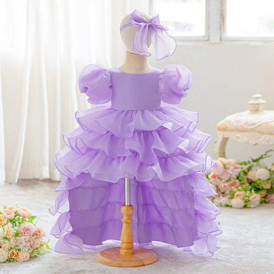 Puffy Tulle Ball Gown Princess Dress for Toddlers – High-Low Party & Flower Girl Outfit