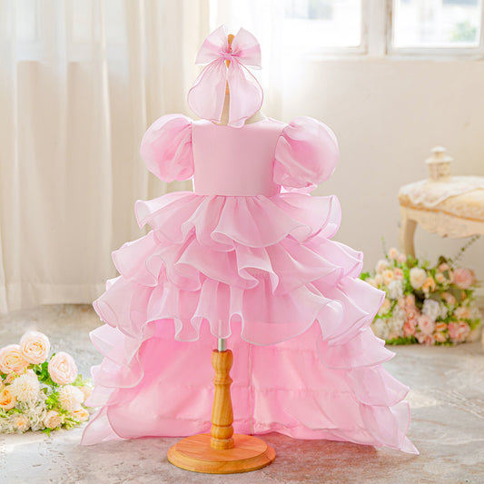 Puffy Tulle Ball Gown Princess Dress for Toddlers – High-Low Party & Flower Girl Outfit