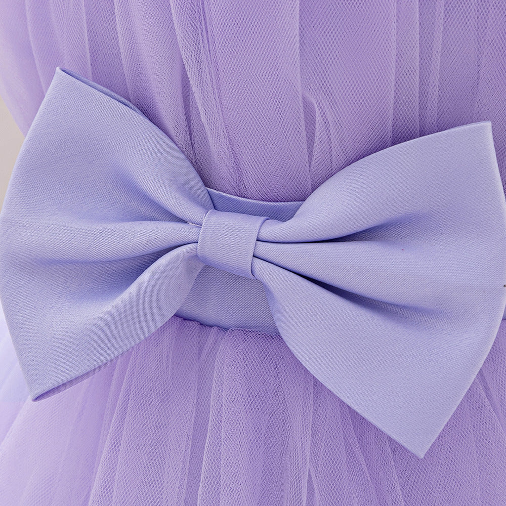 Adorable Puffy Ball Gown Mesh Dress for Girls | Flower Girl & Party Outfits