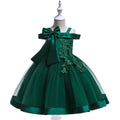 Cute Puffy Off-Shoulder Tea-Length Girl's Ball Gown Dress