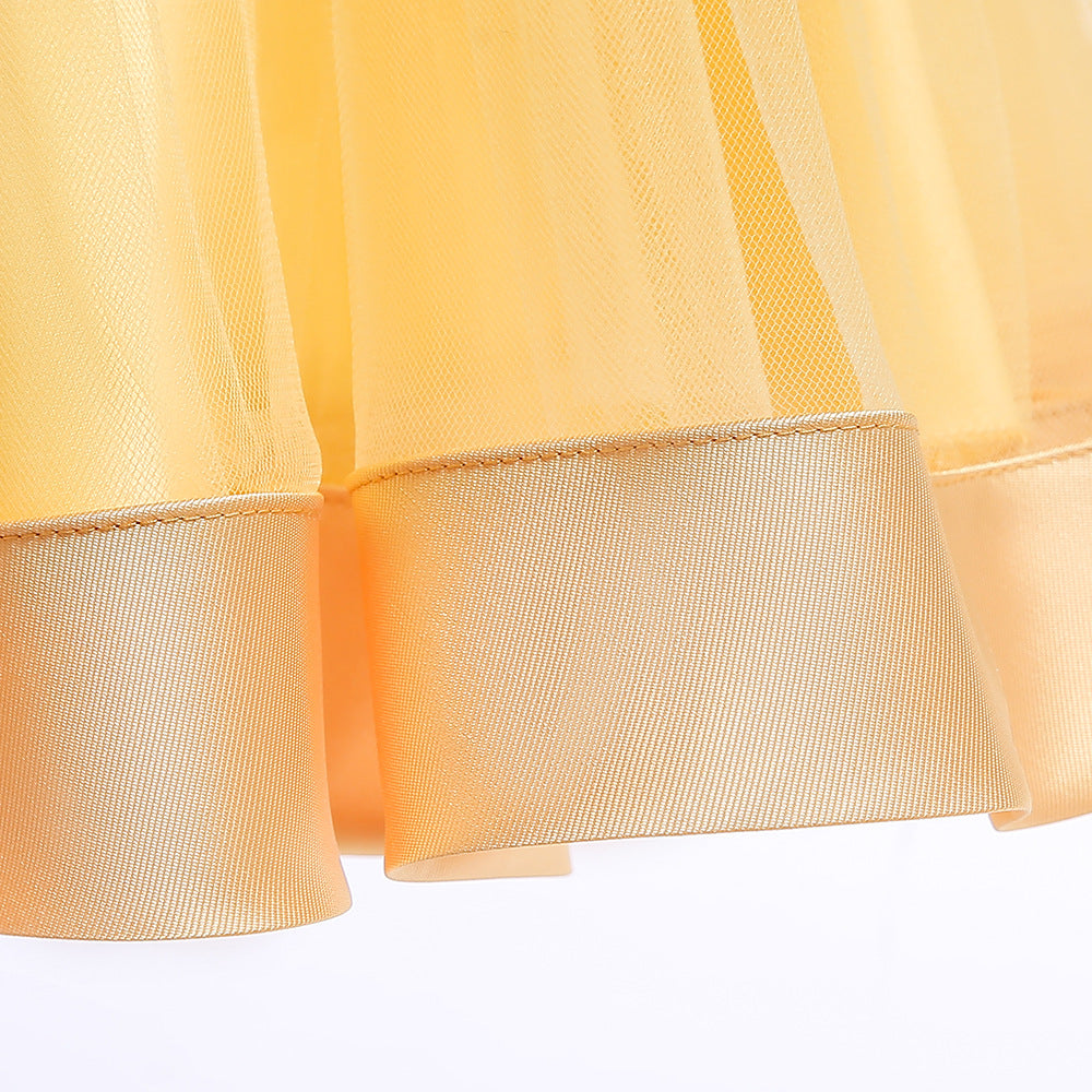 Puffy Off-Shoulder Tea-Length Girl's Ball Gown Dress for Parties & Weddings