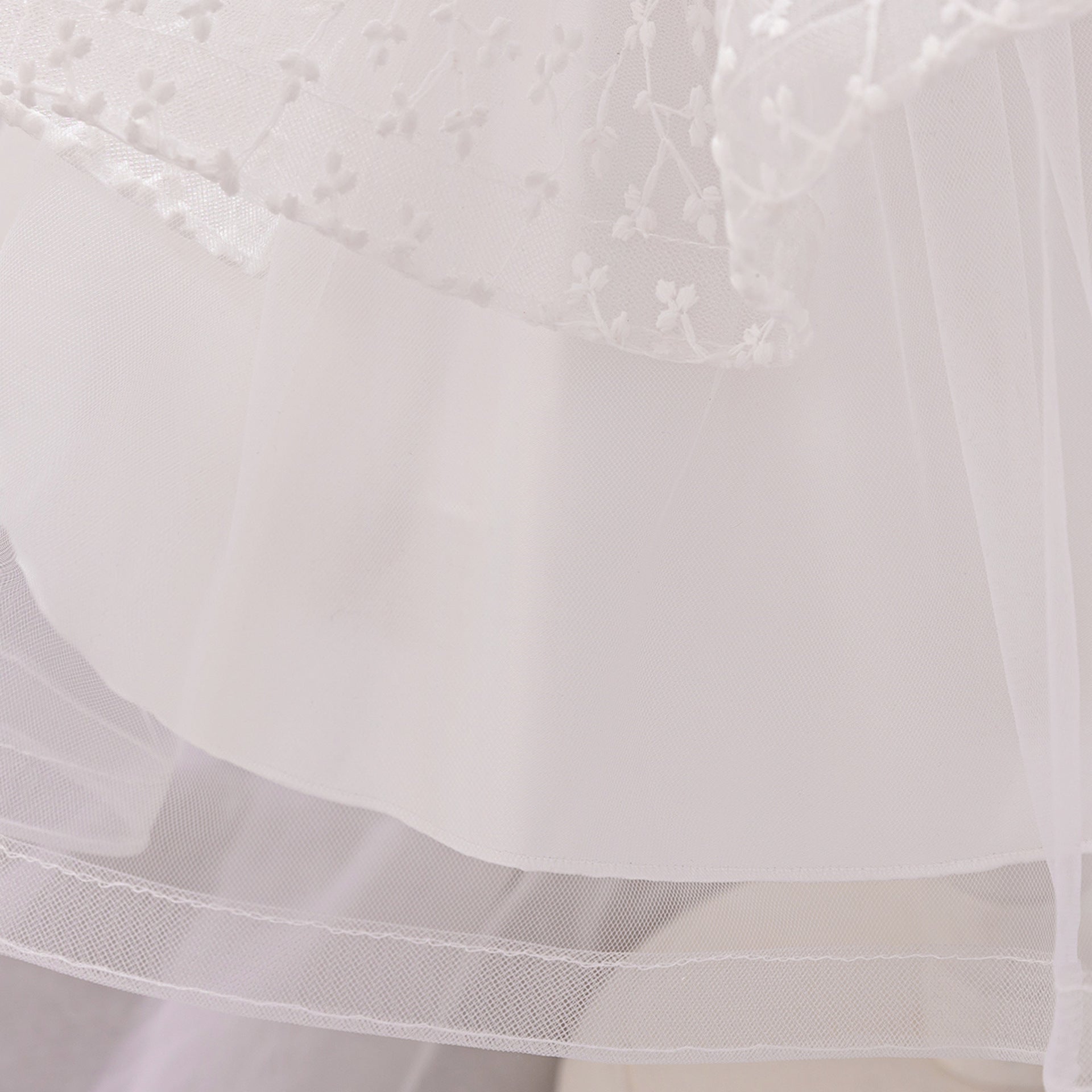 Puffy Off-Shoulder Tulle Princess Dress for Baby Girls | Embroidered Tea Length Party Gown