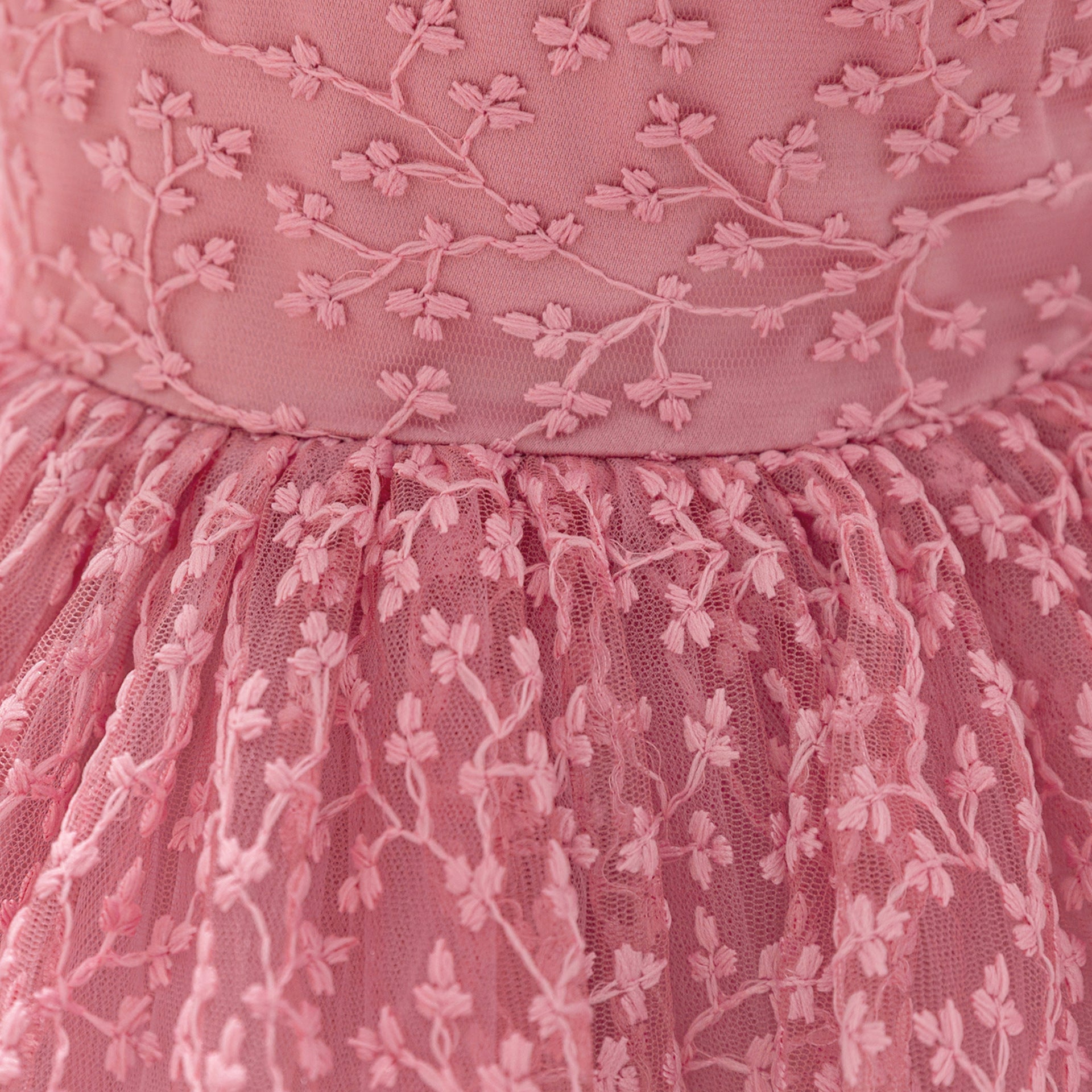 Puffy Off-Shoulder Tulle Princess Dress for Baby Girls | Embroidered Tea Length Party Gown