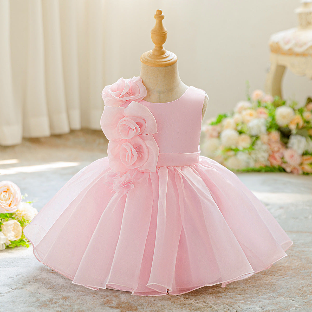 Adorable Puffy Tea-Length Princess Dress for Toddlers | Ball Gown Flower Girl Outfit