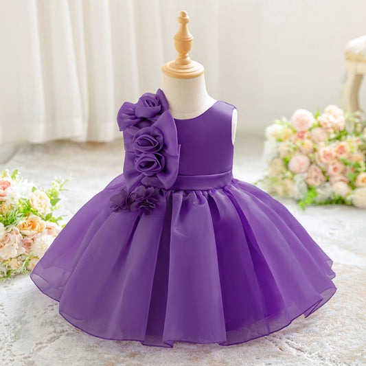Adorable Puffy Tea-Length Princess Dress for Toddlers | Ball Gown Flower Girl Outfit