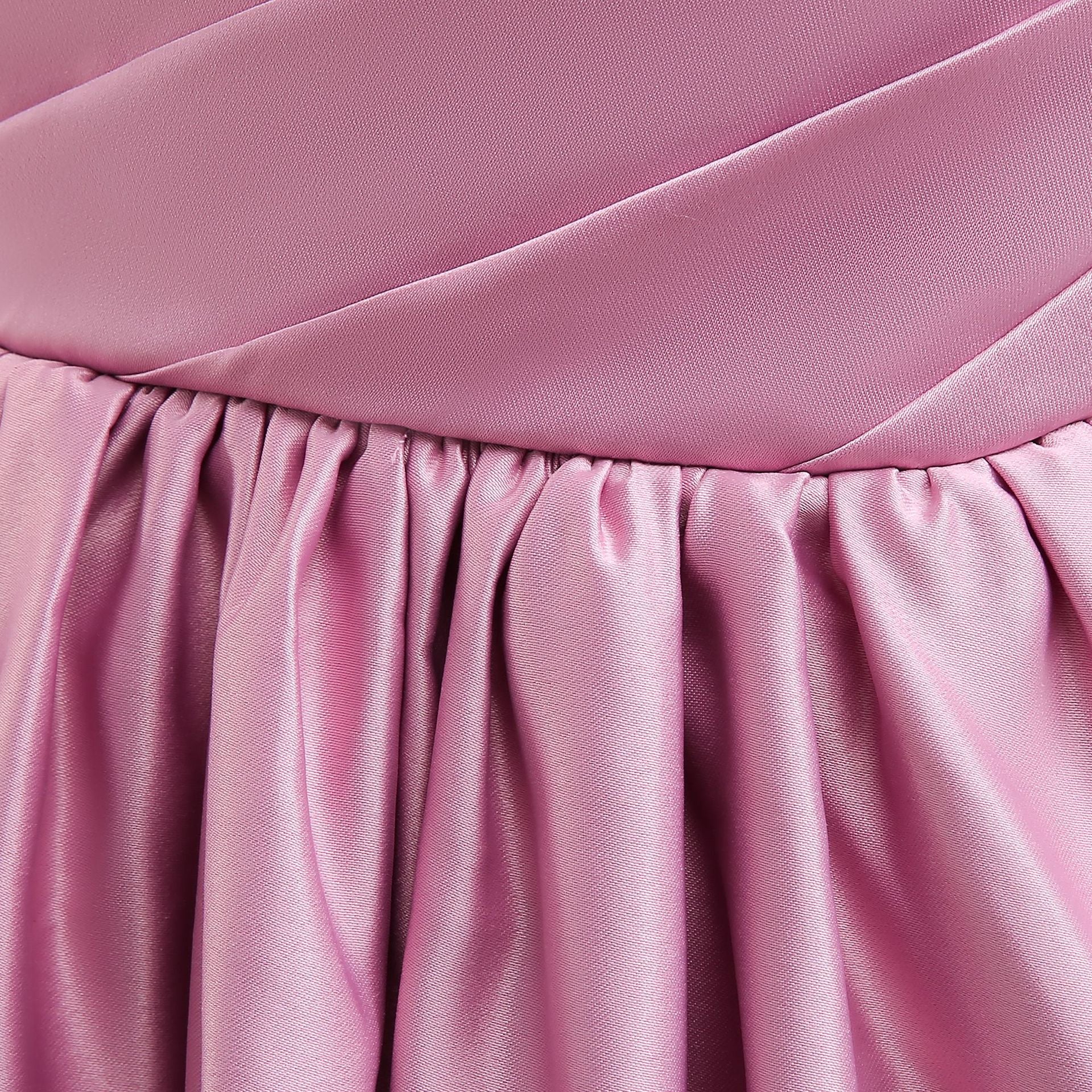 Puffy Tea-Length Satin Ball Gown Dress for Girls - Flower Girl & Party Wear