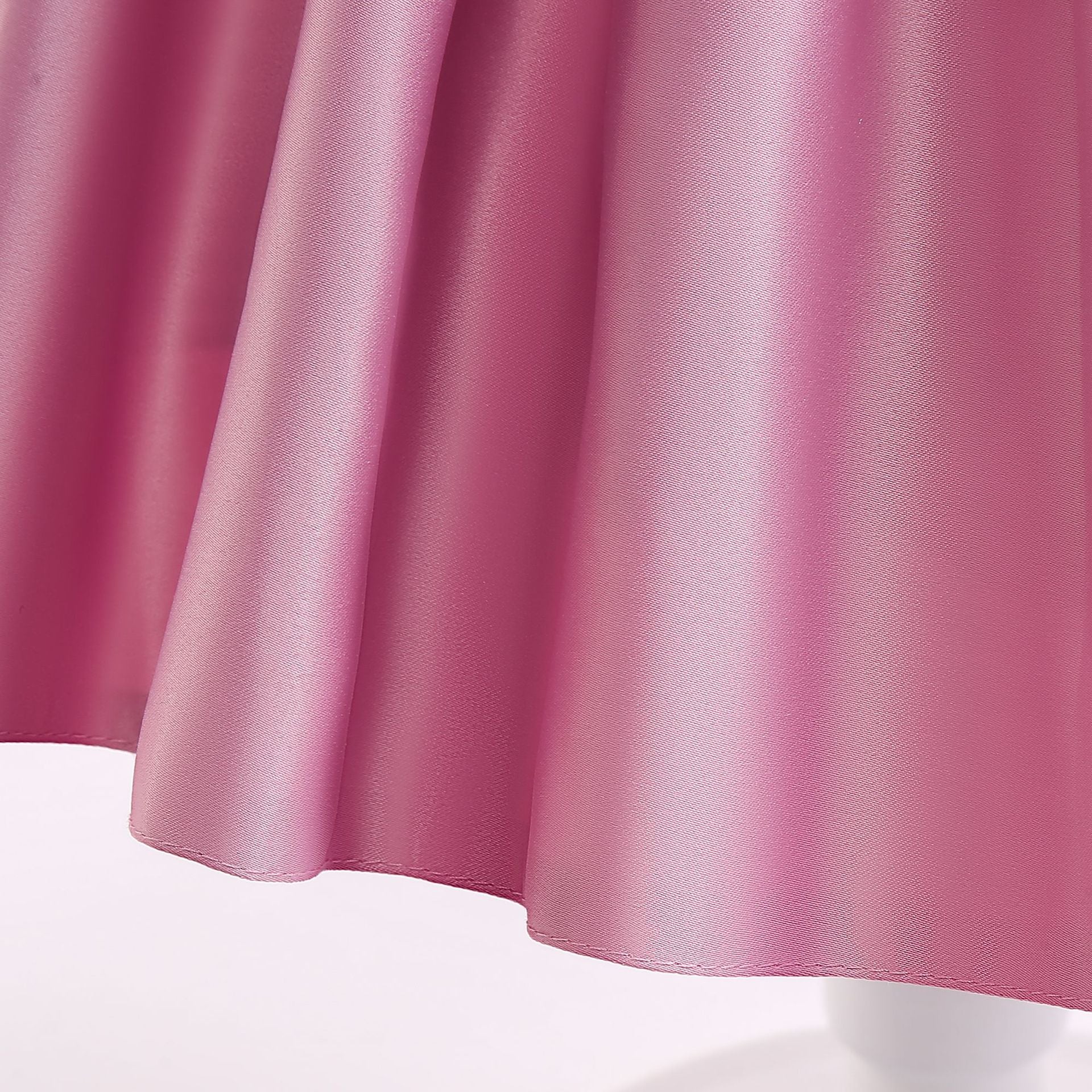 Puffy Tea-Length Satin Ball Gown Dress for Girls - Flower Girl & Party Wear
