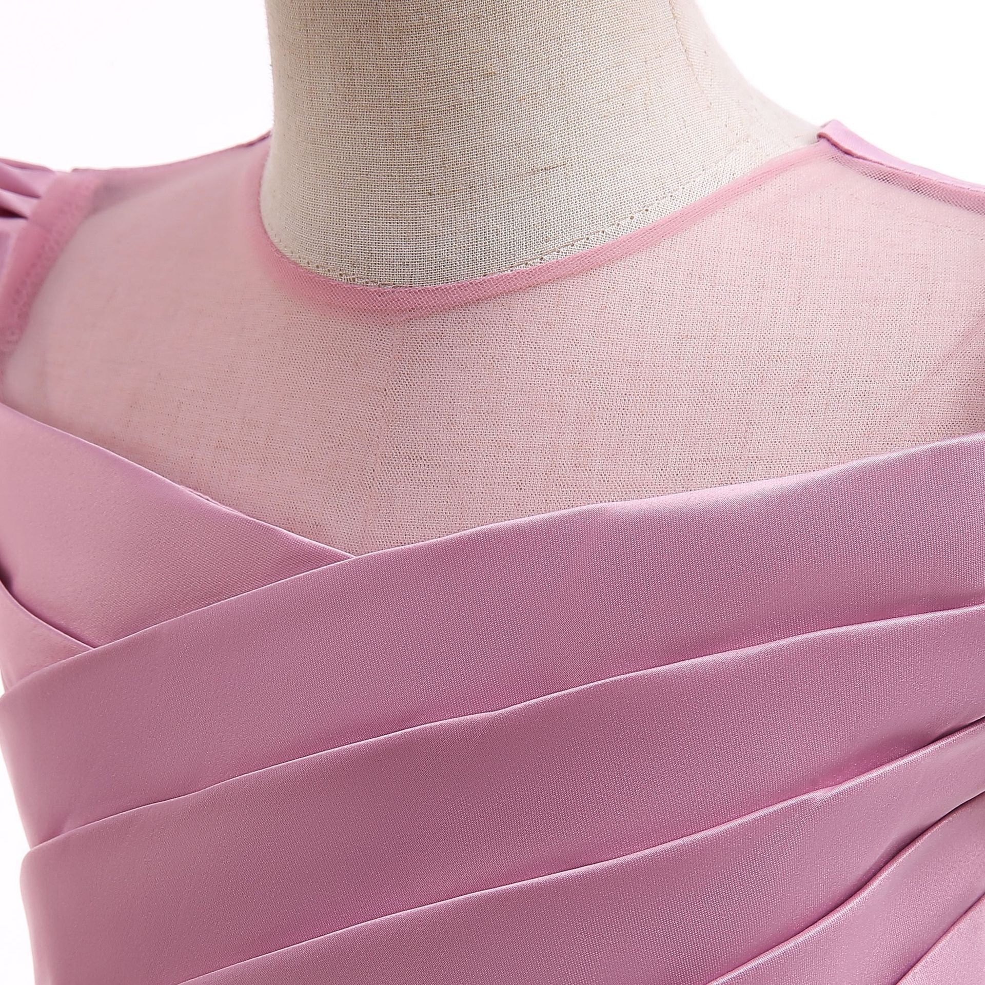 Puffy Tea-Length Satin Ball Gown Dress for Girls - Flower Girl & Party Wear