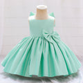 Cute Satin Bow A-Line Dress for Girls