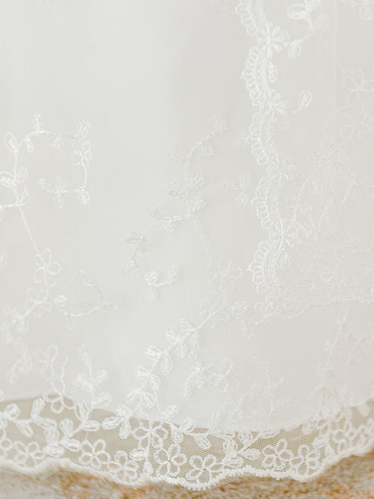 Frocklet Sleeveless White A-line Lace Baby Dress – Perfect Flower Girl & Party Dress 7