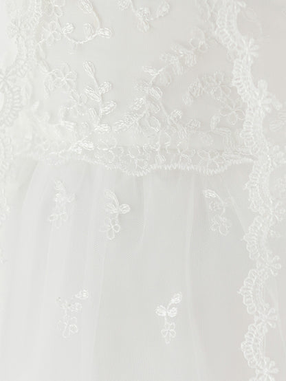 Frocklet Sleeveless White A-line Lace Baby Dress – Perfect Flower Girl & Party Dress 8