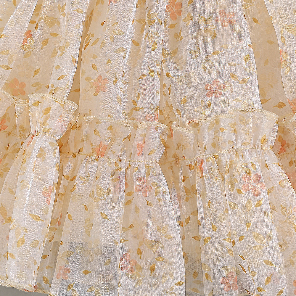 Adorable Yellow Floral Tulle Baby Dress for Parties & Holidays (9-24M)