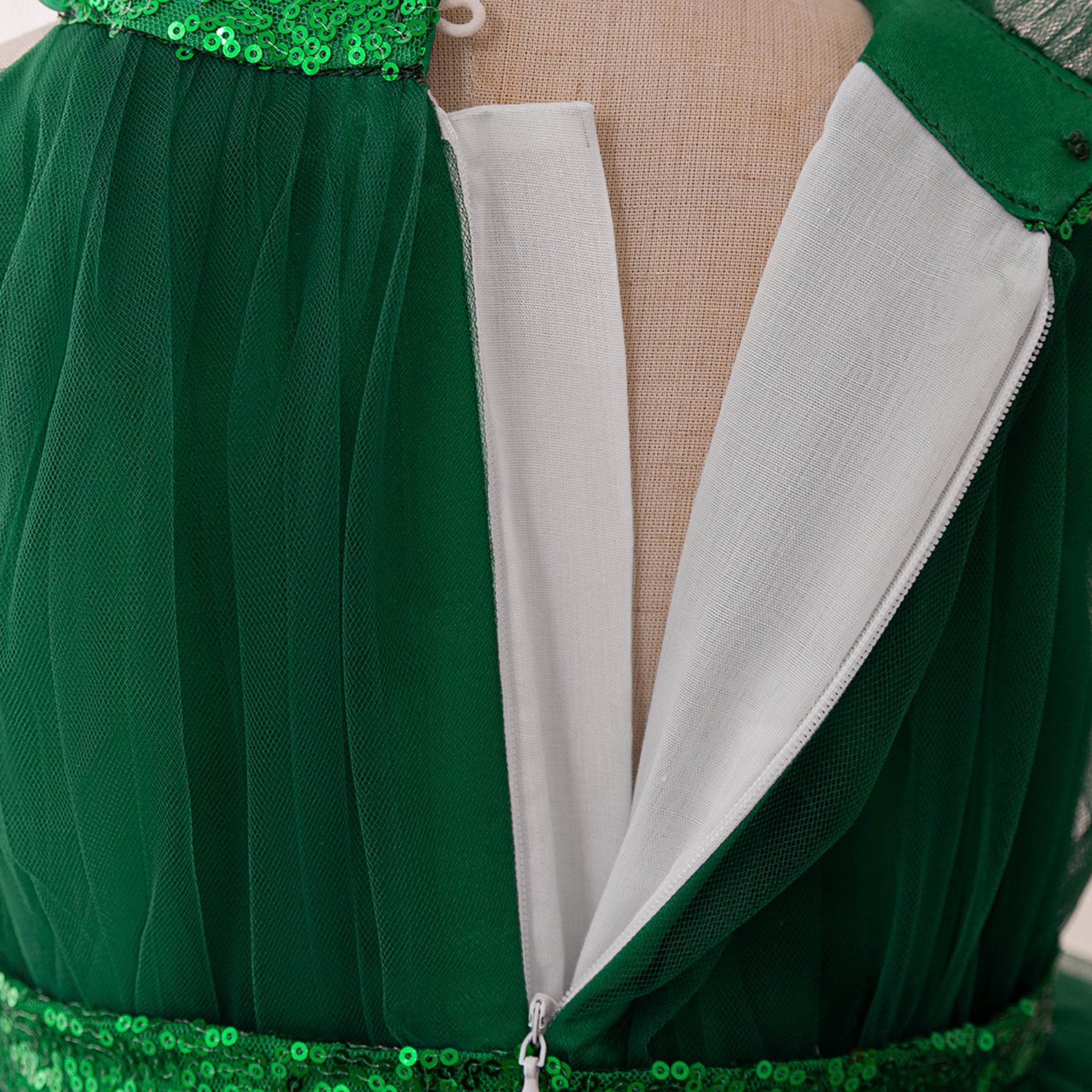 Dark Green Halter Princess Party Dress for Girls Tea Length