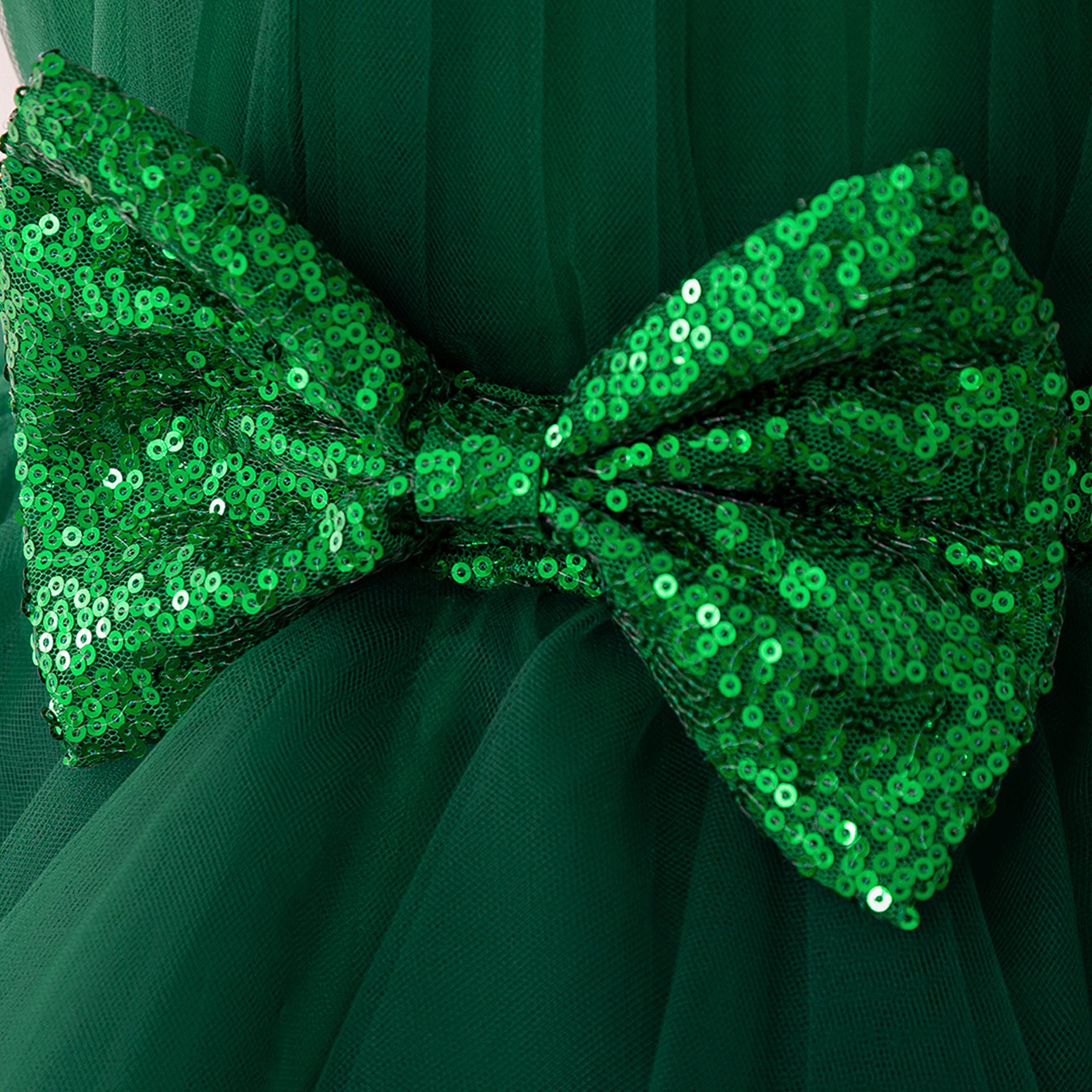 Dark Green Halter Princess Party Dress for Girls Tea Length