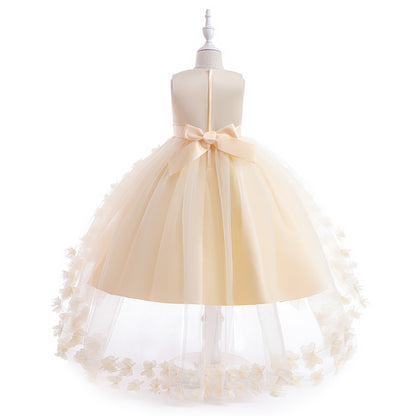 Frocklet Cute Puffy Embroidered Tulle High-Low Ball Gown Dress for Girls | Party & Flower Girl Dress 6