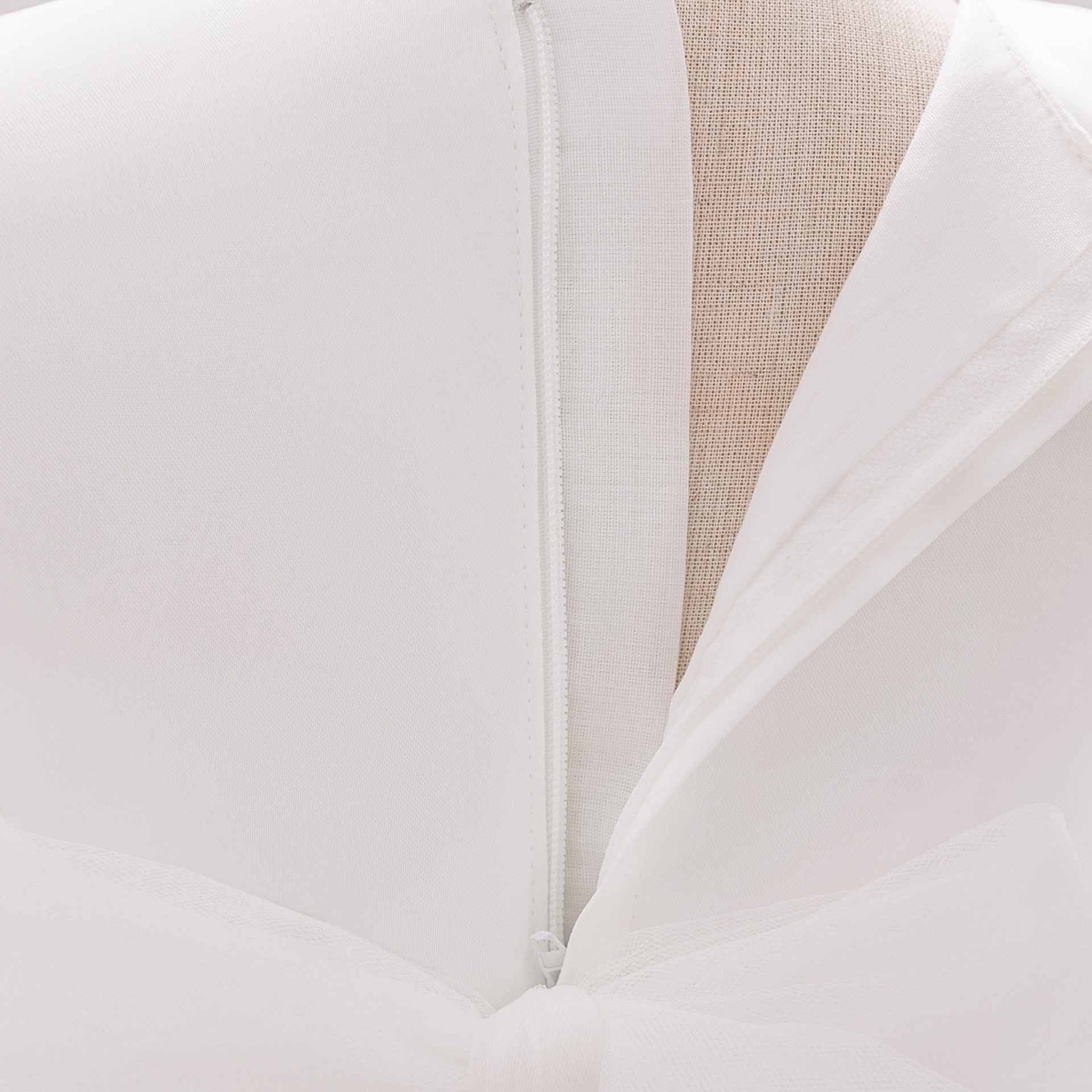 Cute Embroidered Puffy Baby Party Dress in Lace & Tulle - White for 3-24 Months