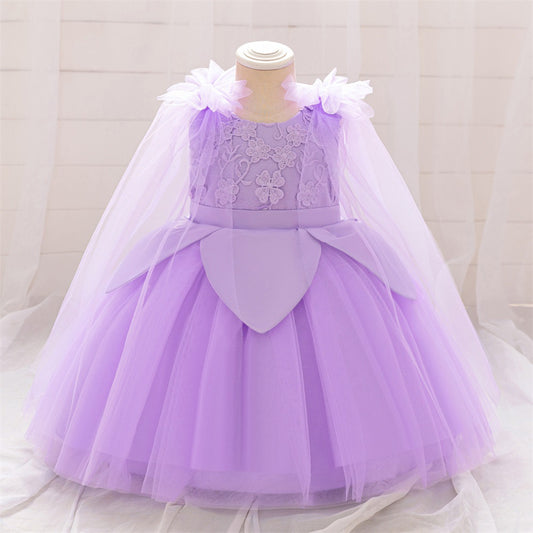 Cute Puffy Embroidered Tulle Ball Gown Dress for Girls (9M-4Y)