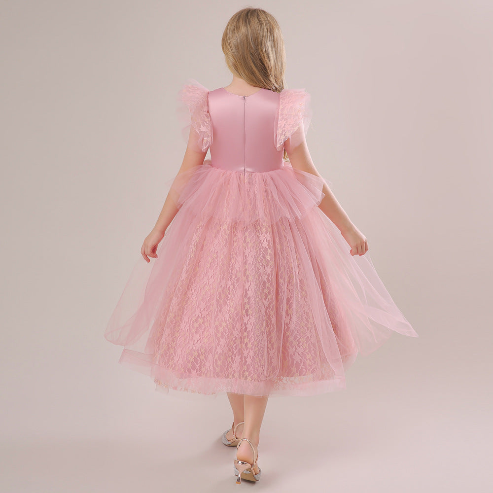 Embroidered Tulle Tiered Princess Dress for Girls – Formal Party & Wedding Wear